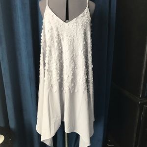 ModCloth Asymmetrical light grey strappy dress